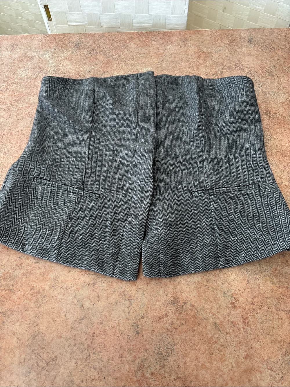 Gap Strapless Gray Herringbone Women’s Top XL